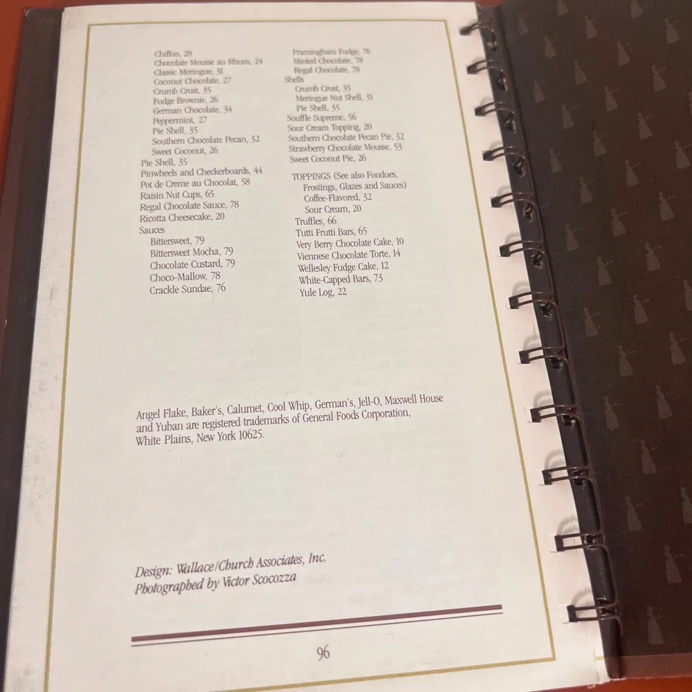 Baker's Book of Chocolate Riches Spiral Bound Cookbook Vintage Recipes‎